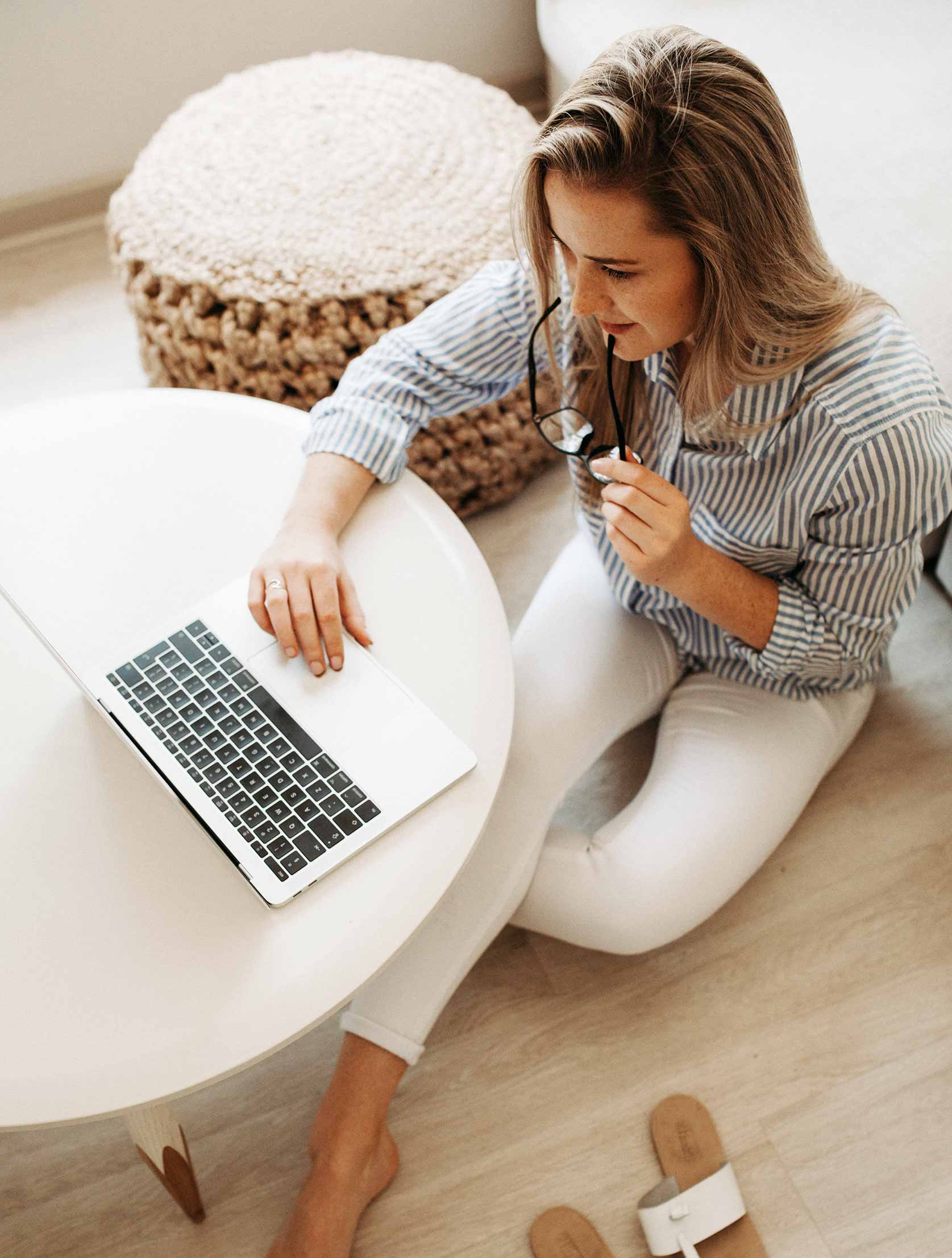 Woman Working on Laptop